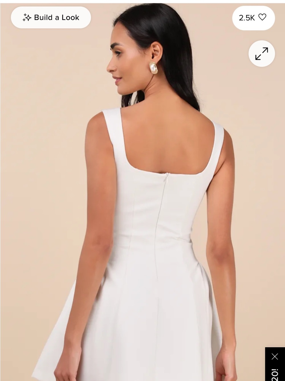 Lulus- Roetta White Sleeveless Pleated Mini Dress